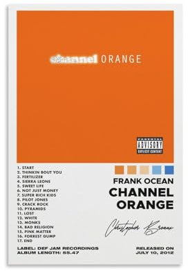 WOODBU Frank Poster Ocean Channel Orange Albumcover Poster Leinwand Kunst Poster Schlafzimmer Dekor Poster 20 x 30 cm