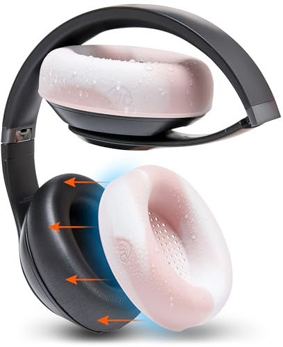 WC SweatZ Studio Pro - Housses Protectrices en Silicone Brevetées pour Coussinets Beats Studio Pro Fabriquées par Wicked Cushions | Résistantes à la Sueur et Faciles à Laver | Marbre Rose