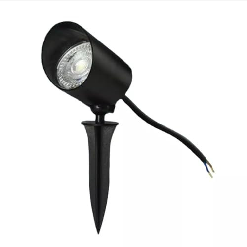 damastoreitalia Faretto a led cob da esterno per giardino orientabile 5w 660 lumen luce con picchetto lampada proiettore spot (7W luce naturale)
