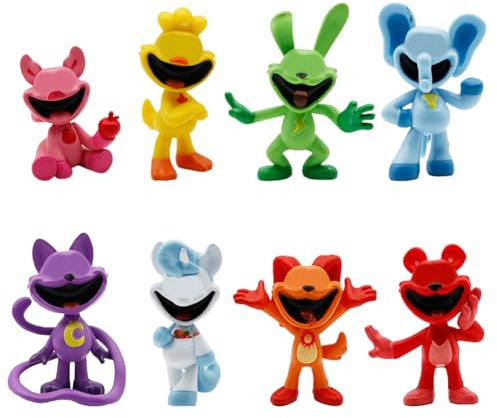 BZQCPLX 8pcs Smiling Figures Set,Movie Cartoon Cupcake Toppers Cake Decoration Figures,Anime Action Figures Toys,Mini Smile Figures,Collectable Cartoon Model Figure,Suitable for Children