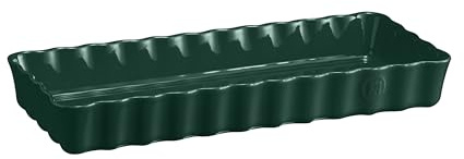 Emile Henry Long Rectangular Pie Tie, Ceramic, 15 x 36 cm, Cedar Green