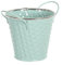 HERSIG - Cubo Metal Color Turquesa | Macetero Redondo Metal - 17x16cm