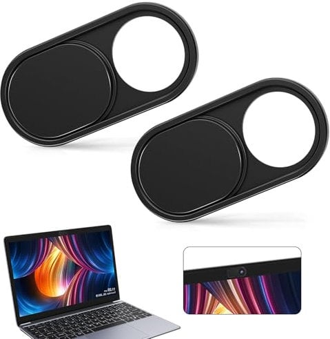 Fzcyuoo 2 Pack Laptop Camera Cover Slider, 0.6mm Ultra-Thin Metal Webcam Cover Slide for MacBook Pro, MacBook Air, Laptop, iPad Pro, iMac, PC/Computer, Tablet, iPhone, Durable Privacy Covers