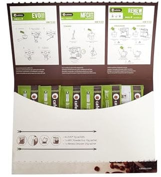 Monthly Maintenance kit for Home Barista. Collection for Cleaning Espresso Machines. EVO Espresso Machine Cleaner for backflush, Renew Descler and MFC ECO Milk System Cleaner