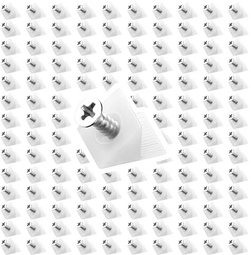 LIHAO 120 Stück Rückwandverbinder Kunststoff Schrankrückwand Schubladen Keile Rückwandschrauben Befestigung Schrauben für Schubladenboden Möbel Schrank Rückwand Verstärkung