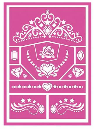 FIESTAS GUIRCA | Modèle de Maquillage Enfant Rose (14x20 cm) - Kit de Maquillage pour Fêtes de Costumes, Princesses, Halloween, Carnaval et Célébrations - Idéal pour Enfants - Rose