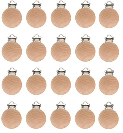 Attache Tetine Bois, Attache Sucette Bois, Clip Attache Tetine Bois, 20 Pièces Attache Sucette En Bois, Attache Tétine En Bois, Kit Attache Tetine Bois