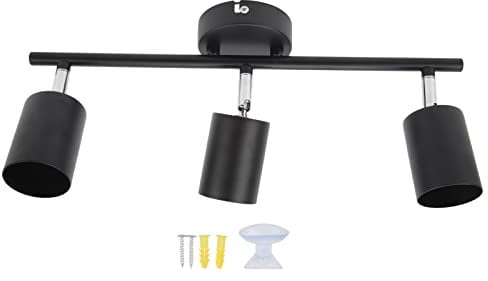 Gsycle LED-Schienenbeleuchtungsset mit 3 Lichtern, drehbarer 15,9-Zoll-Arm, Deckenspotbeleuchtung, Wandmontage-Lichtkopf für Küche, Wohnzimmer, Schlafzimmer, Gu10-Glühbirne