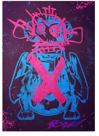 Displate Offiziell Arcane MetallPoster Magnetische Befestigung Inklusive Lizenziert Bilder Hochwertiges Poster Monkey Graffiti Poster 45 cm x 32 cm