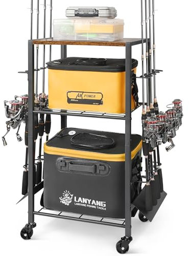 Supporto per Canna da Pesca Accessori da Pesca Attrezzi da Pesca Organizzatori di Attrezzature da Pesca Negozio 8 Canne da Pesca Supporti per Canna da Pesca Carrello per Garage Casa Ingresso Angolo