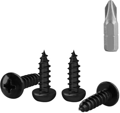 150 Pcs M4 Screws Set, Black Wood Screws Assortment, Self Tapping Round Truss Head Self-tapping Screw Assorted Set for Masonry Decking Furniture(M4x13mm)