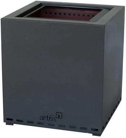 Artiss Moderne Garten-Feuerstelle Multifunktionaler Premium-Grill aus Edelstahl Holz & Kohle Feuerstelle für Lagerfeuer Garten & Terrasse - Graphit