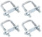 DTGN M6x25x50mm U Bolts Square Kit - 4Set - Carbon Steel U-Bolt Kit with Nuts, Washers, Frame Plate - Good for Pipe, Trailer, Automotive, Leaf Spring Fastener