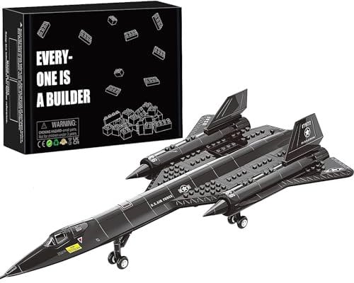 SR-71 Flugzeug Blackbird Kampfjet Klemmbausteine,1:74 Jet Flugzeug Modellbausatz Klemmbausteine Kampfflugzeug Bausteinset Spielzeug Geschenke für ab 6+ Jahren Kinder,Jungen or Erwachsene