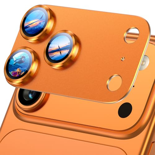 UniqueMe for iPhone 17 Pro Max Camera Lens Protector - 1 pack Cosmic Orange | All-in-One Aluminum Alloy Metal, Strong Drop Protection, Easy Installation, Full Coverage, Well-fitting
