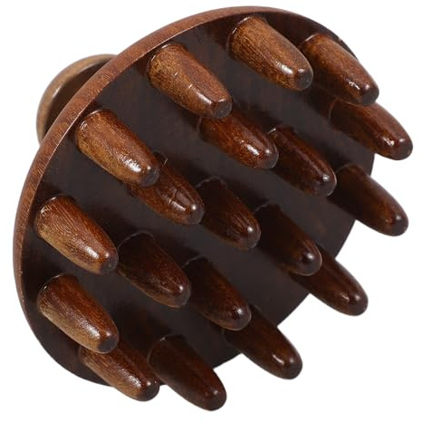 iplusmile Holz Kopfhautmassagebürste mit Breiten Zinken Ergonomischer Massagekamm für Shampoo und Schuppen Multifunktionaler Kopfhautreiniger für Frauen