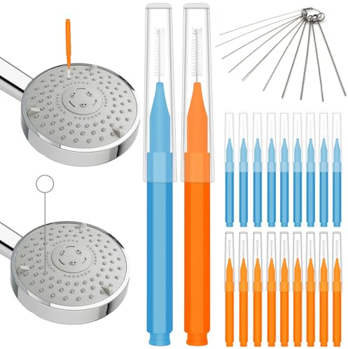 Bcautay 30pcs Shower Head Cleaner Picks, Shower Head Cleaner Tools | for Small Hole Anti-Clogging Cleaning Brush for Gap Nozzle Slot