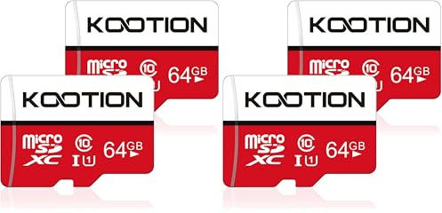 64GB Micro SD Card 4 Pack Ultra Micro SDXC Memory U1 Card Class 10 Micro SD Cards 64GB High Speed TF Card R Flash, C10, U1, 64 GB (4 Pack)