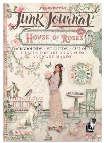 Stamperia - Junk Journal Stickers, Cut-Outs, and Backgrounds for Scrapbooks, Albums, Card Making, Bullet Journalling and More, Perfect for Hobbies, Crafts, and Gifting (House of Roses)
