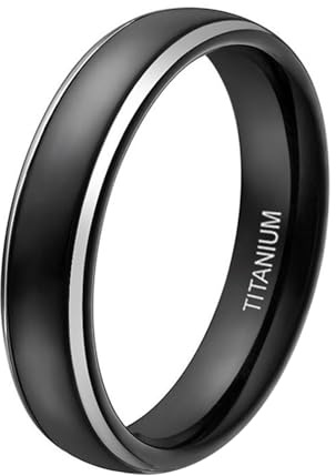 Mesnt Verlobungsringe, Damen Herren Titan Schlichter Verlobungsring für Männer Frauen 4MM/6MM/8MM