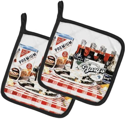 Caroline S Treasures Barq de huîtres Paire de maniques 1004pthd, 7.5hx7.5 W, Multicolore