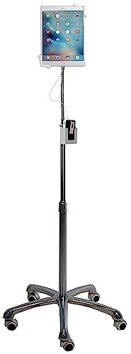 CTA Digital: Robuster, Verstellbarer drehbarer Schwanenhals-Ständer mit feststellbaren Rädern für Tablets mit Einer Größe von 17,8-33 cm (7,2 Zoll), passend für 10,2 Zoll (7. Generation), iPad Air