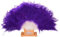 HUHU833 Wedding Showgirl Dance Elegant Large Feather Folding Hand Fan Decor Decal (Purple)