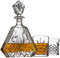 Whiskey Decanter Set with 2 Old Fashioned Whisky Glasses for Liquor Scotch Bourbon or Wine - Irish Cut Triangular