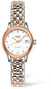 Longines Flaggschiff Automatikuhr mit weißem Zifferblatt L42743997