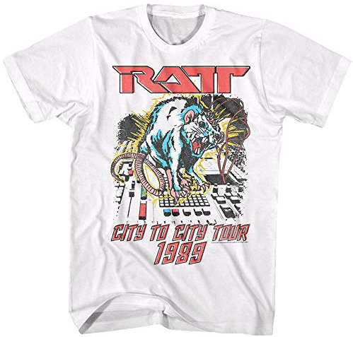 RATT City to City USA Tour 1989 Men's T Shirt Heavy Metal Concert Tour Rock Band