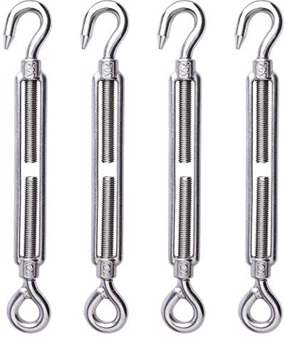 XIND ELE. Acciaio inossidabile 3/8'' Tenditore gancio a occhio fune di tensione M10, Set di 4