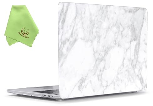 UESWILL Compatible avec les coques MacBook Pro 13 des années 2020, 2019, 2018, 2017, 2016, modèles A2338, M1, A2289, A2251, A2159, coque rigide à motif marbre pour MacBook Pro 33.08. cm, blanc