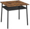 VASAGLE Mesa Comedor, Mesa Cocina para 2 Personas, Mesa Cuadrada Comedor, 80 x 80 x 78 cm, Escritorio Almacenaje, para Sala de Estar, Oficina, Estilo Industrial, Marrón Rústico y Negro KDT008B01