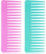 Démêlant Large à Dents Larges pour Cheveux Bouclés - Peigne de Coiffure de Shampooing sans Poignée (Cyan, Violet)