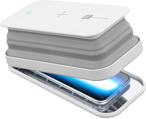 cellularline UVCSTERILIZERWIRW Hi-Gens mit kabellosem Aufladen, Smartphone-Sterilisator mit UV-C-Licht, sterilisiert 99,9% der Bakterien