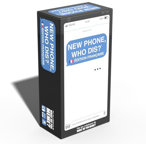 Megableu – What do You Meme-New Phone Who Dis? – Gesellschaftsspiel – Kartenspiel – Spiel für Erwachsene – ab 3 Spieler – ab 18 Jahren – französische Version