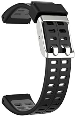 INF INF Ersatzarmband kompatibel mit Polar V800, Uhrenarmband aus strapazierfähigem Silikon, Wechselarmband, Schwarz/Grau