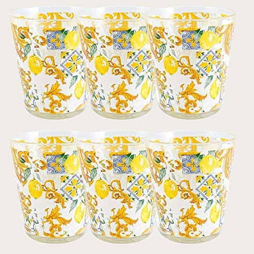 ARCA Bicchieri d'Acqua in Vetro Cristallino | Set da 6 Bicchieri d'Acqua in Vetro Colorati | | Lavabili in Lavastoviglie e Resistenti agli Urti | 27cl