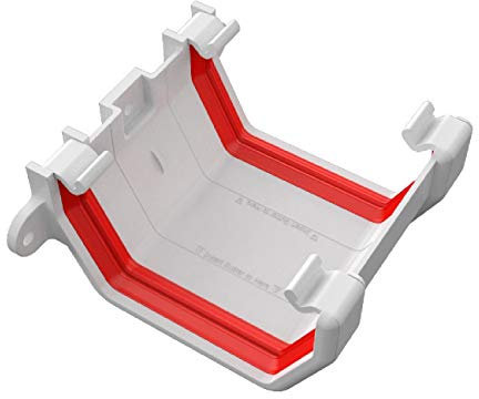 Square White Gutter Union Joint, Freeflow 114mm Rain Water Systems