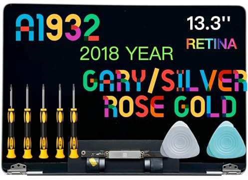 Seven Puppy Ersatz-LCD-Display A1932 für Air Retina 13,3 Zoll 2018 A1932 LCD Display Vollmontage 2018 Jahr EMC 3184 MRE82 (Space Gray)