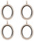 WANDIC Strass-Foto-Anhänger, 4 Stück, oval, rotgoldfarben, Kristall, Foto-Anhänger, Brautschmuck, Hochzeitsstrauß, Charms, schwimmend, Medaillon für 2 Bilder