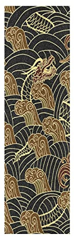 Vnurnrn Kunst Vintage Japanischer Drache Skateboard Griffband Griptape Schleifpapier Blasenfrei Rutschfest Skating Board Longboard Roller Aufkleber 84x23cm