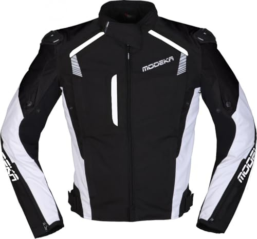 Modeka Lineos Motorrad Textiljacke, weiß/schwarz, 2XL