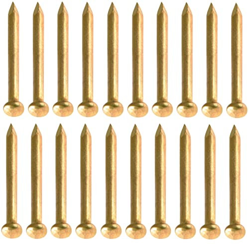 cyclingcolors 20x chiodini ottone ottonato lucido 2mm x 14mm chiodi mobili legno vintage antiche antichi testa tonda