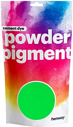 Hemway Cement Powder Pigment Dye UV Fluorescent Neon Bright Green 50g | Concrete Colour Powder Toner for Cement, Mortar, Plaster, Premium Colour Enhancement