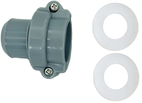 B/C Kit de raccord pour tuyau d'eau Lay-Z-Spa écrou mamelon gris 2 joints | Connecteur de tuyau d'eau B/C, raccord gris, écrou à vis, joints d'étanchéité 2B C, rondelles pour Lay-Z-Spa, kit de rechange