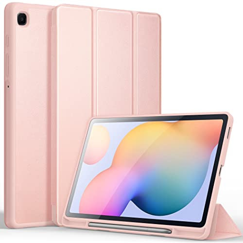 CACOE Case for Samsung Galaxy S6 Lite Tablet with Pencil Holder(SM-P620N/ P625N/ P610N/ P613N/ P615N/ P619N), Cover for Galaxy S6 Lite 10.4 inch 2024/2022/2020, Rose Gold