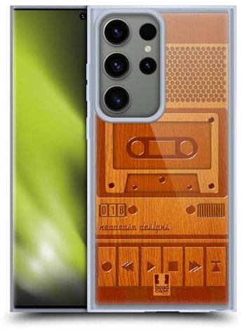 Head Case Designs Tonbandgerät Gadget Aus Holz Gelhülle [Militärischer Schutzgrad] Kompatibel Mit Samsung Galaxy S23 Ultra 5G Und Kompatibel Mit MagSafe