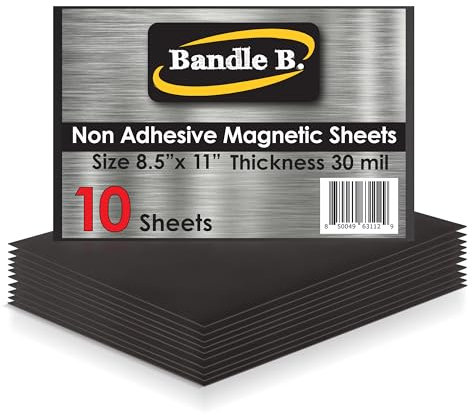 Bandle B Magnetische Blätter zum Basteln, 21.6x27.9 cm, 10 Stück, flexible, nicht klebende Magnetfolie für Metallschneideschablonen, für Kunst & Handwerk oder Scrapbooking, Dicke 30 mm .