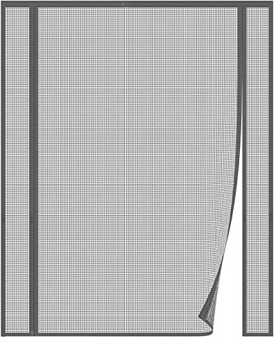 Risareyi Fiberglas Fliegengitter Tür 150x200cm, Magnet Insektenschutz Magnetvorhang Fliegengitter Doppeltür Doppelter Seitliche Öffnung für Schiebetür Balkontür Terrassentür, Ohne Bohren, Grau